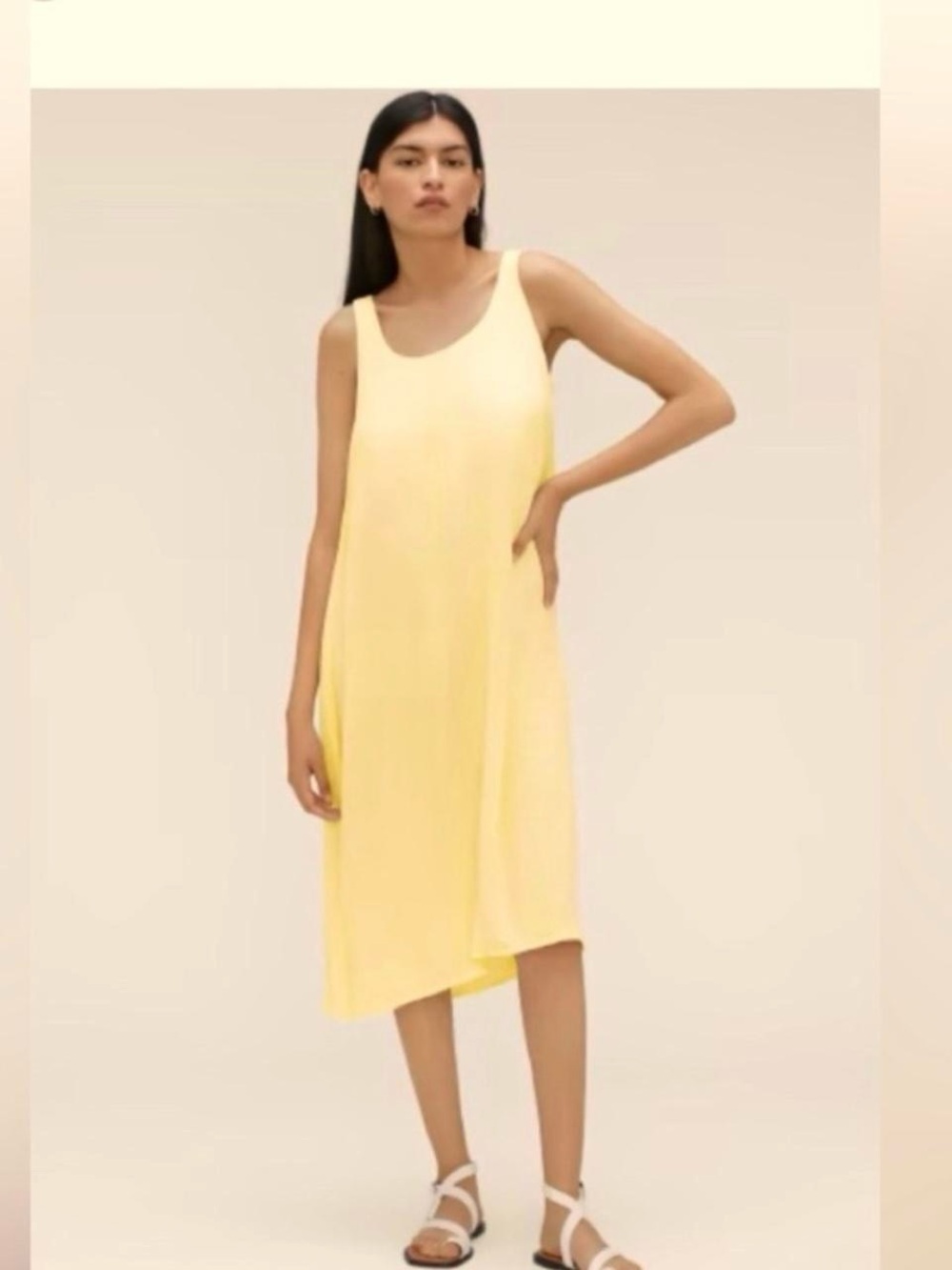 Everlane Yellow Sleeveless Shift Dress Size Medium